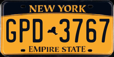 NY license plate GPD3767