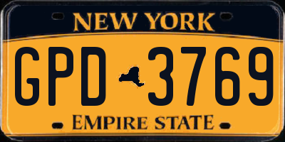 NY license plate GPD3769