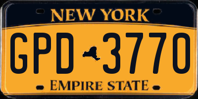 NY license plate GPD3770