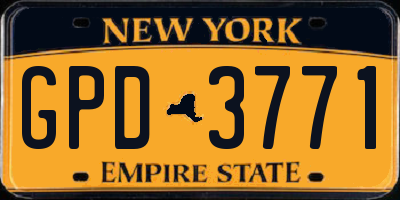NY license plate GPD3771