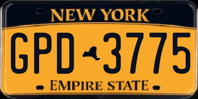 NY license plate GPD3775