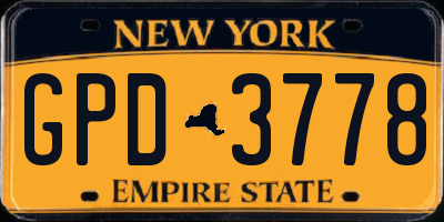 NY license plate GPD3778