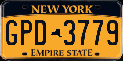 NY license plate GPD3779