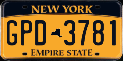 NY license plate GPD3781
