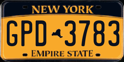 NY license plate GPD3783