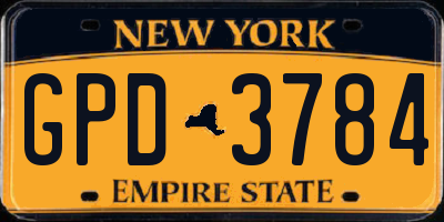 NY license plate GPD3784
