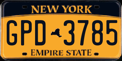 NY license plate GPD3785