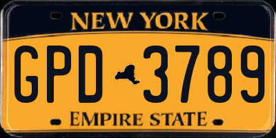 NY license plate GPD3789