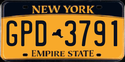 NY license plate GPD3791