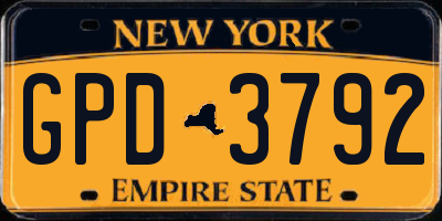 NY license plate GPD3792