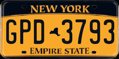 NY license plate GPD3793