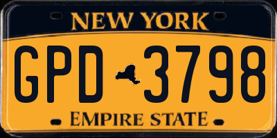 NY license plate GPD3798