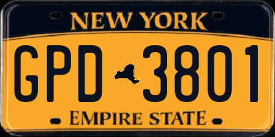 NY license plate GPD3801