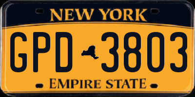 NY license plate GPD3803
