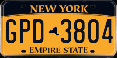 NY license plate GPD3804