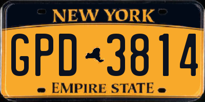 NY license plate GPD3814