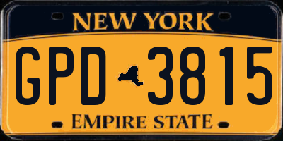 NY license plate GPD3815