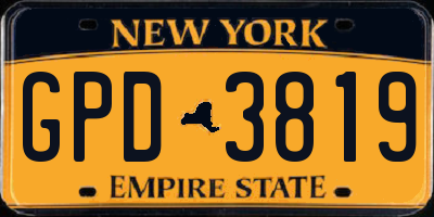 NY license plate GPD3819