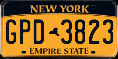 NY license plate GPD3823