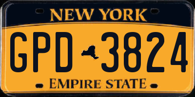 NY license plate GPD3824