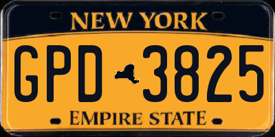NY license plate GPD3825