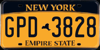NY license plate GPD3828