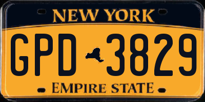 NY license plate GPD3829
