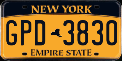 NY license plate GPD3830