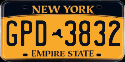 NY license plate GPD3832