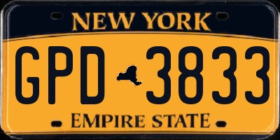 NY license plate GPD3833