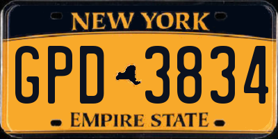 NY license plate GPD3834