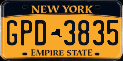 NY license plate GPD3835