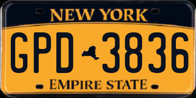 NY license plate GPD3836