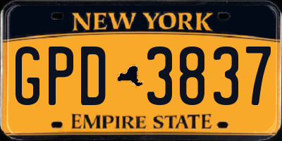 NY license plate GPD3837