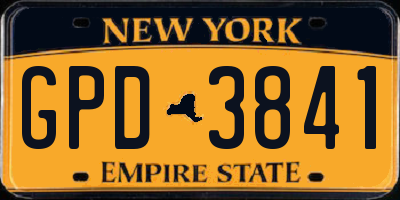 NY license plate GPD3841