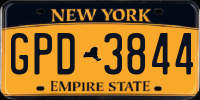 NY license plate GPD3844