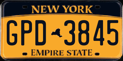 NY license plate GPD3845
