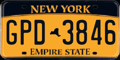 NY license plate GPD3846