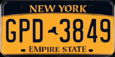 NY license plate GPD3849