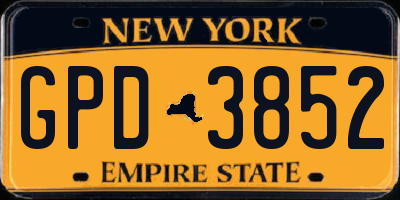 NY license plate GPD3852