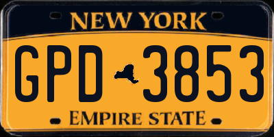 NY license plate GPD3853