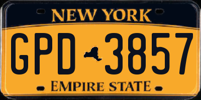NY license plate GPD3857