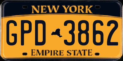 NY license plate GPD3862