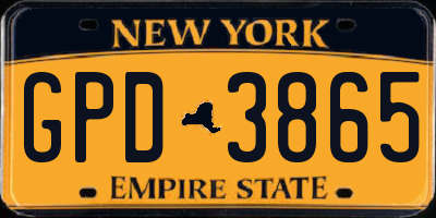 NY license plate GPD3865