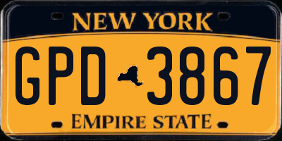 NY license plate GPD3867
