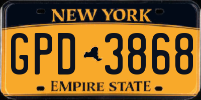 NY license plate GPD3868
