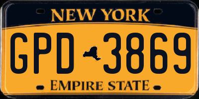 NY license plate GPD3869