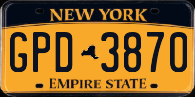 NY license plate GPD3870