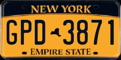 NY license plate GPD3871