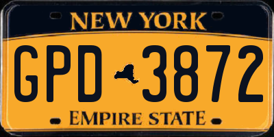 NY license plate GPD3872